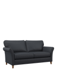 John Lewis Charlotte II Grand 4 Seater Leather Sofa, Light Leg, Matt Navy