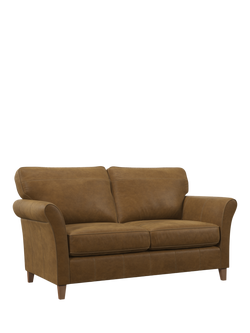 John Lewis Charlotte II Large 3 Seater Leather Sofa, Light Leg, Demetra Light Tan