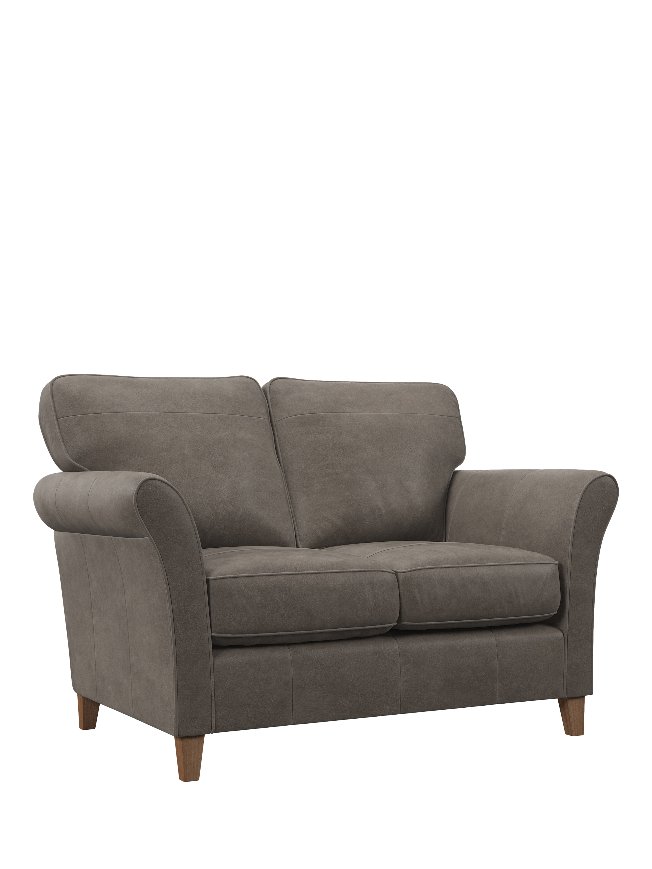 Charlotte II Range, John Lewis Charlotte II Small 2 Seater Leather Sofa, Light Leg, Demetra Grey