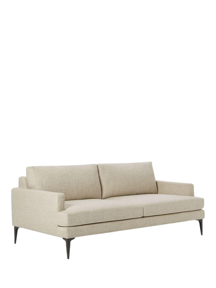 west elm Andes 3 Seater Sofa, Stone Twill, Stone Twill