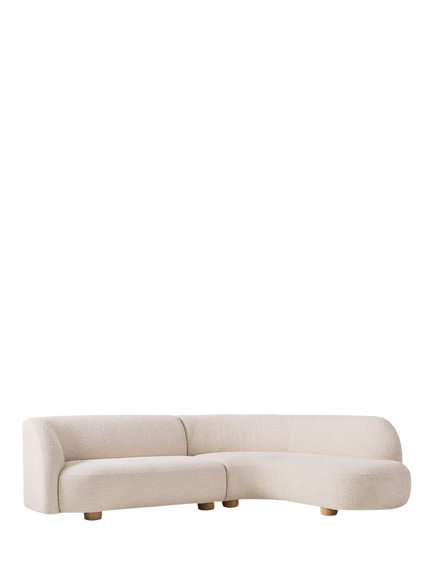 west elm Laurent 4-Seater RHF Corner Chaise End Sofa, Alabaster Boucle, Alabaster Boucle