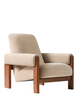 West Elm Nils Deluxe Velvet Chair, Natural, Deluxe Velvet