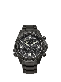 Citizen JV1008-63E Men's Promaster Land Chronograph Bracelet Strap Watch, Grey, Grey