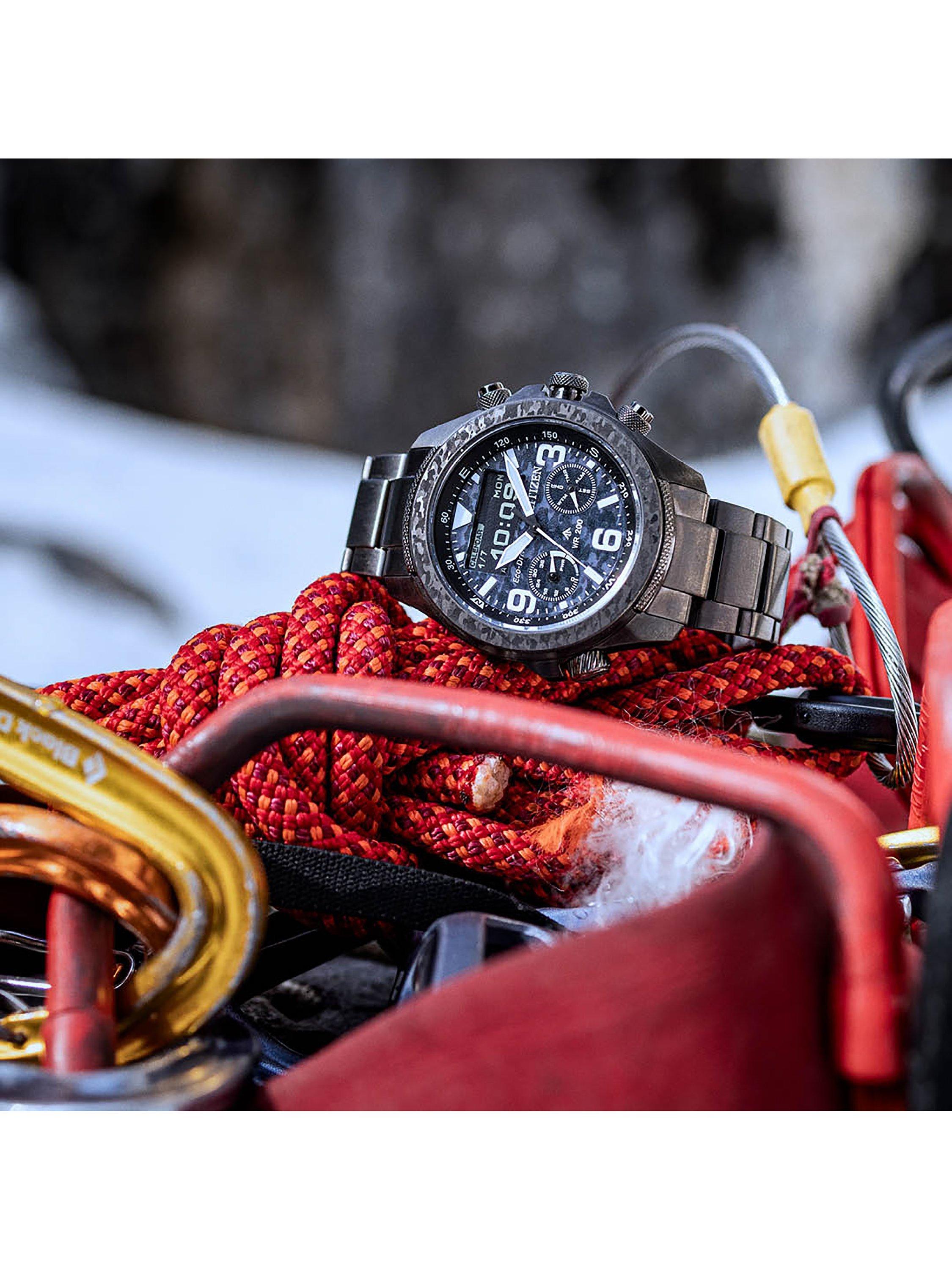 Product image 5 of 6, which shows Citizen JV1008-63E Men's Promaster Land Chronograph Bracelet Strap Watch, Grey