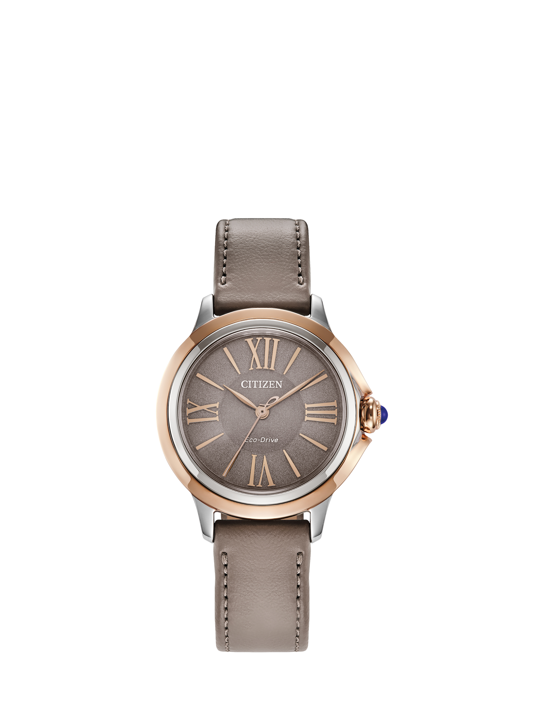 Citizen Women's Cerci L Collection Eco-Drive Leather Strap Watch, Grey EM1166-01Z