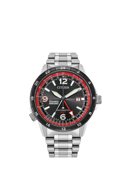 Citizen NB6048-53E Men's Red Arrows Promaster Automatic GMT Bracelet Strap Watch, Silver, Silver