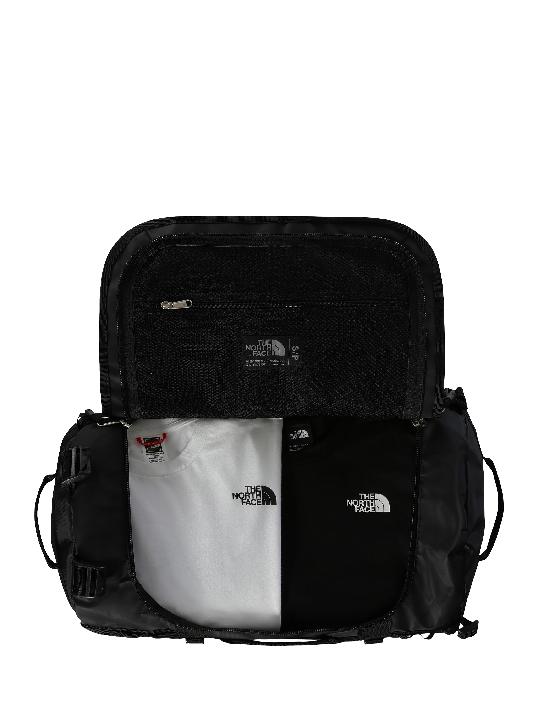 Product image 2 of 7, which shows The North Face Base Camp Duffle Bag, TNF Black/TNF White