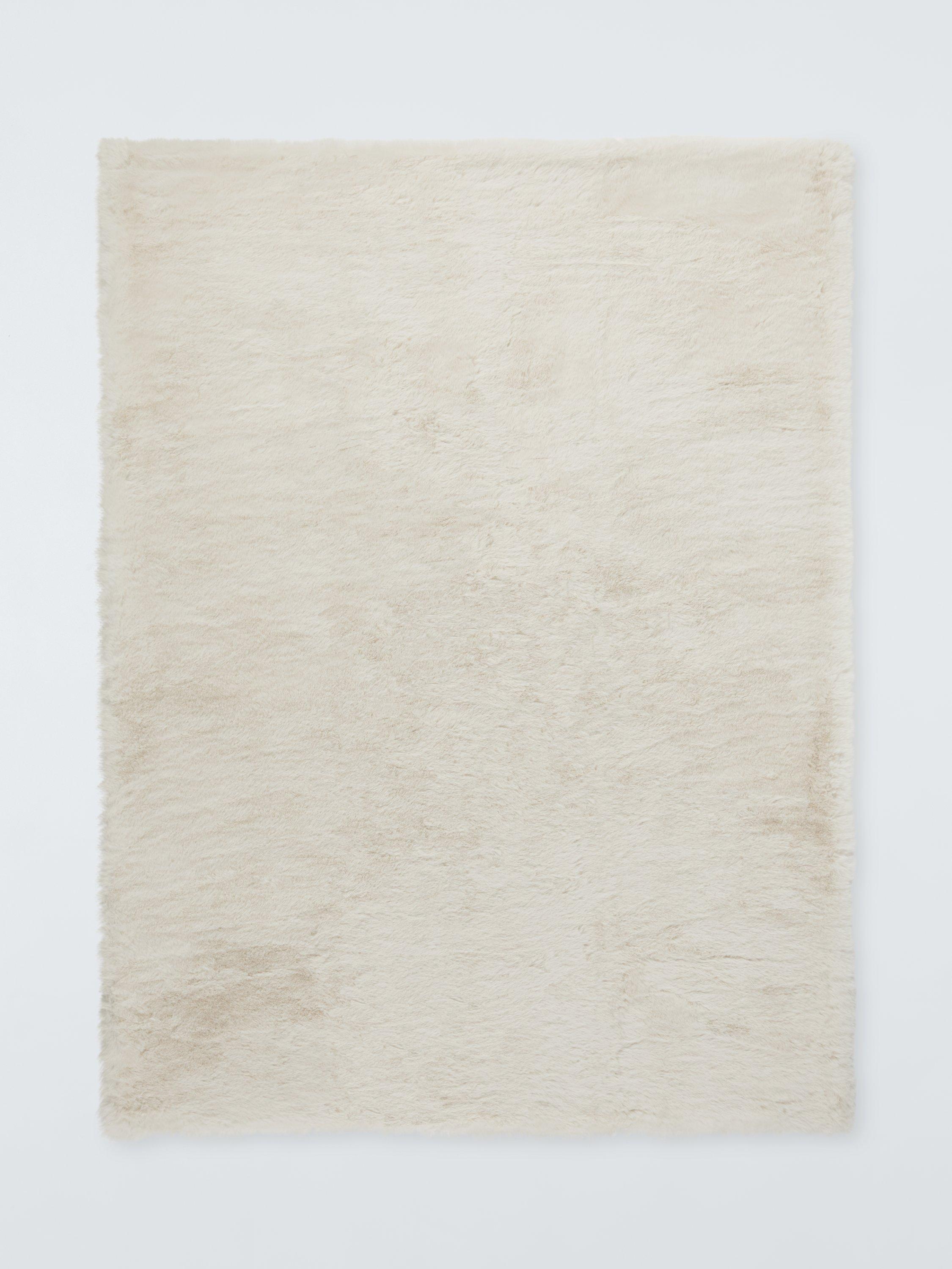 John Lewis Fine Faux Fur Throw, White