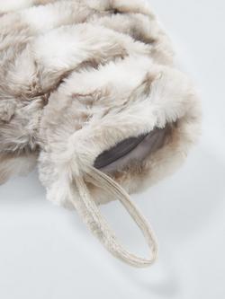 John Lewis Faux Fur Hot Water Bottle, Chinchilla - view 2, Brown