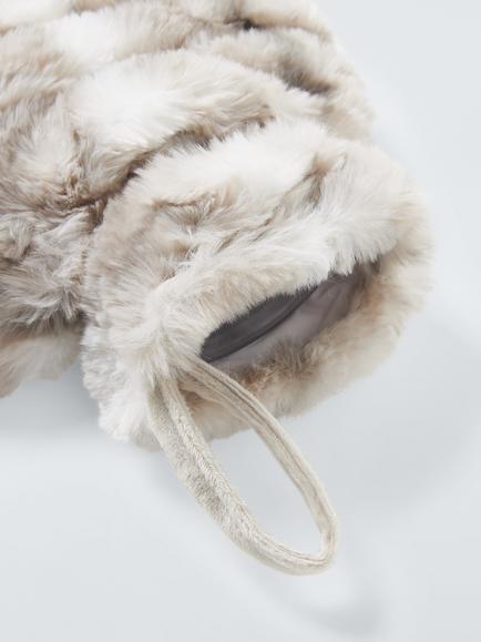 John Lewis Faux Fur Hot Water Bottle, Chinchilla - view 2, Brown
