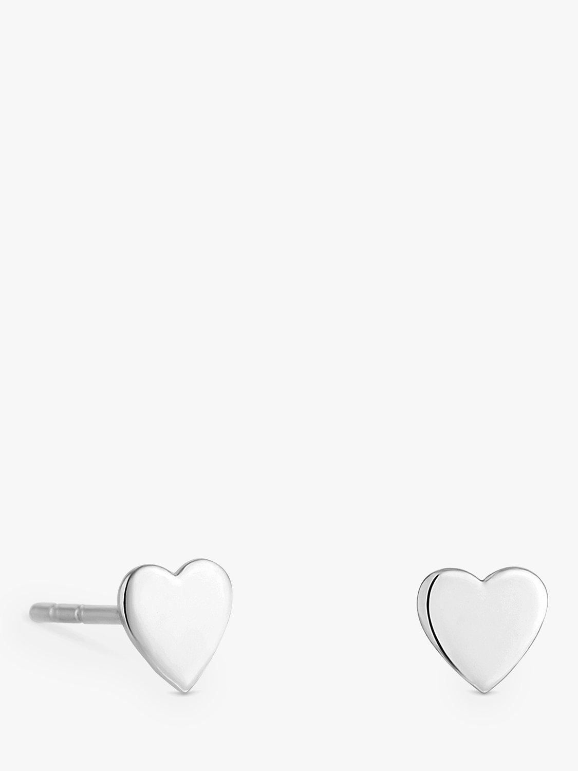 Product image 1 of 2, which shows Simply Silver Heart Stud Earrings, Silver
