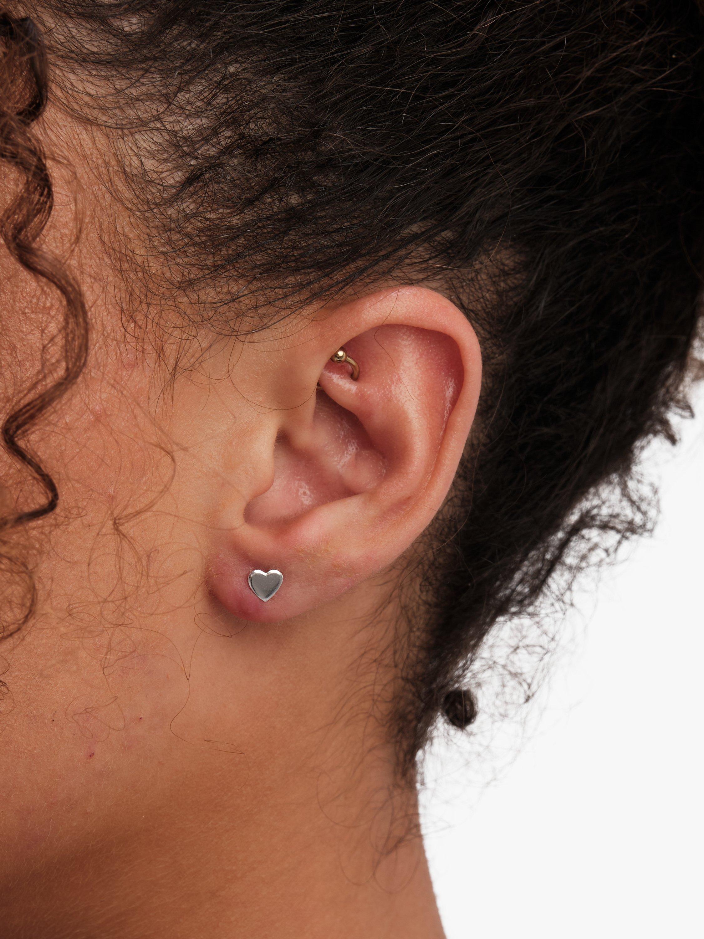 Product image 2 of 2, which shows Simply Silver Heart Stud Earrings, Silver