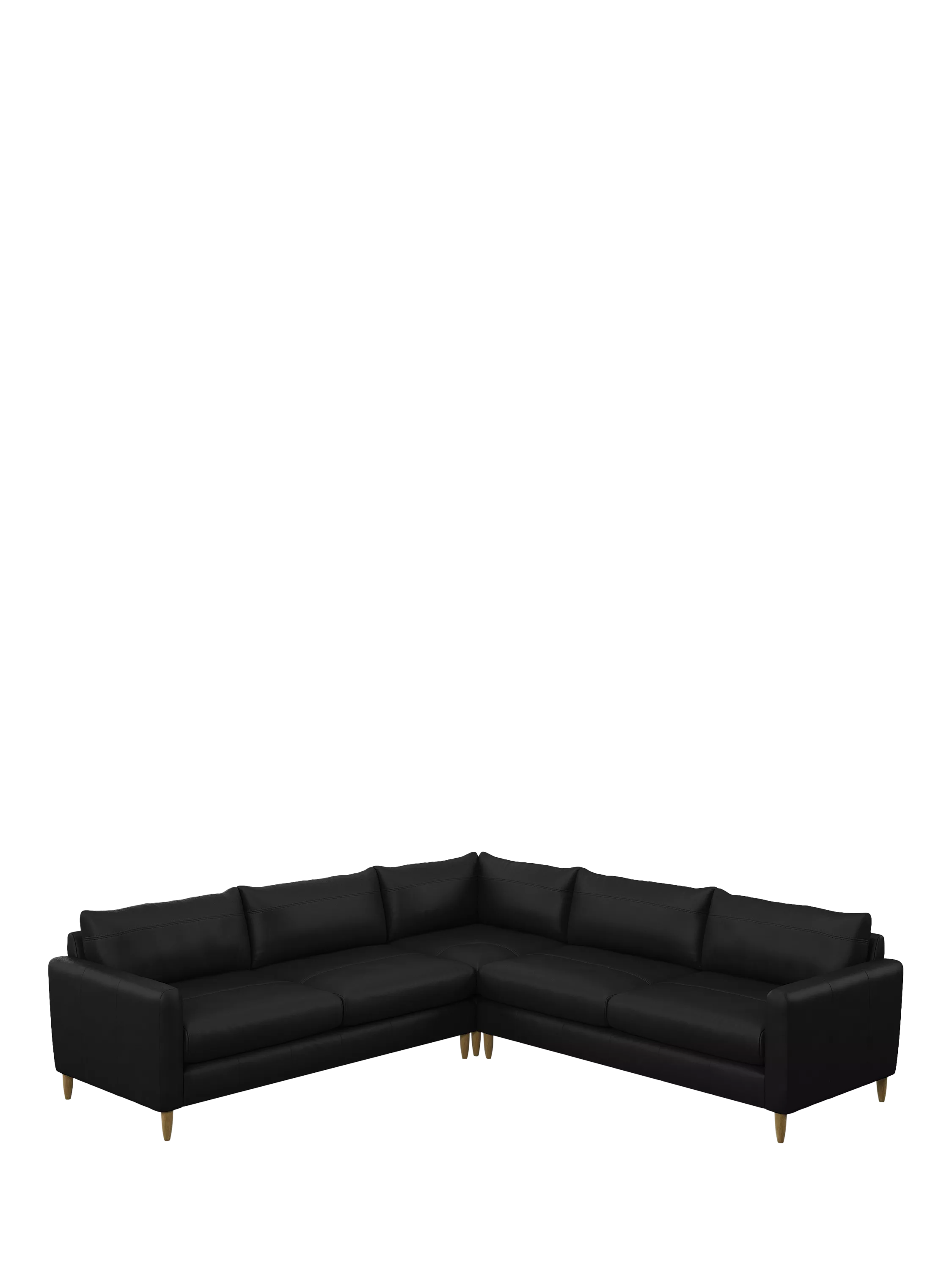 John Lewis Bailey II 5+ Seater Leather Corner Sofa, Light Leg