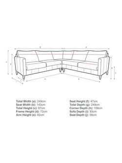 John Lewis Bailey II 5+ Seater Leather Corner Sofa, Light Leg - view 2, Matt Black
