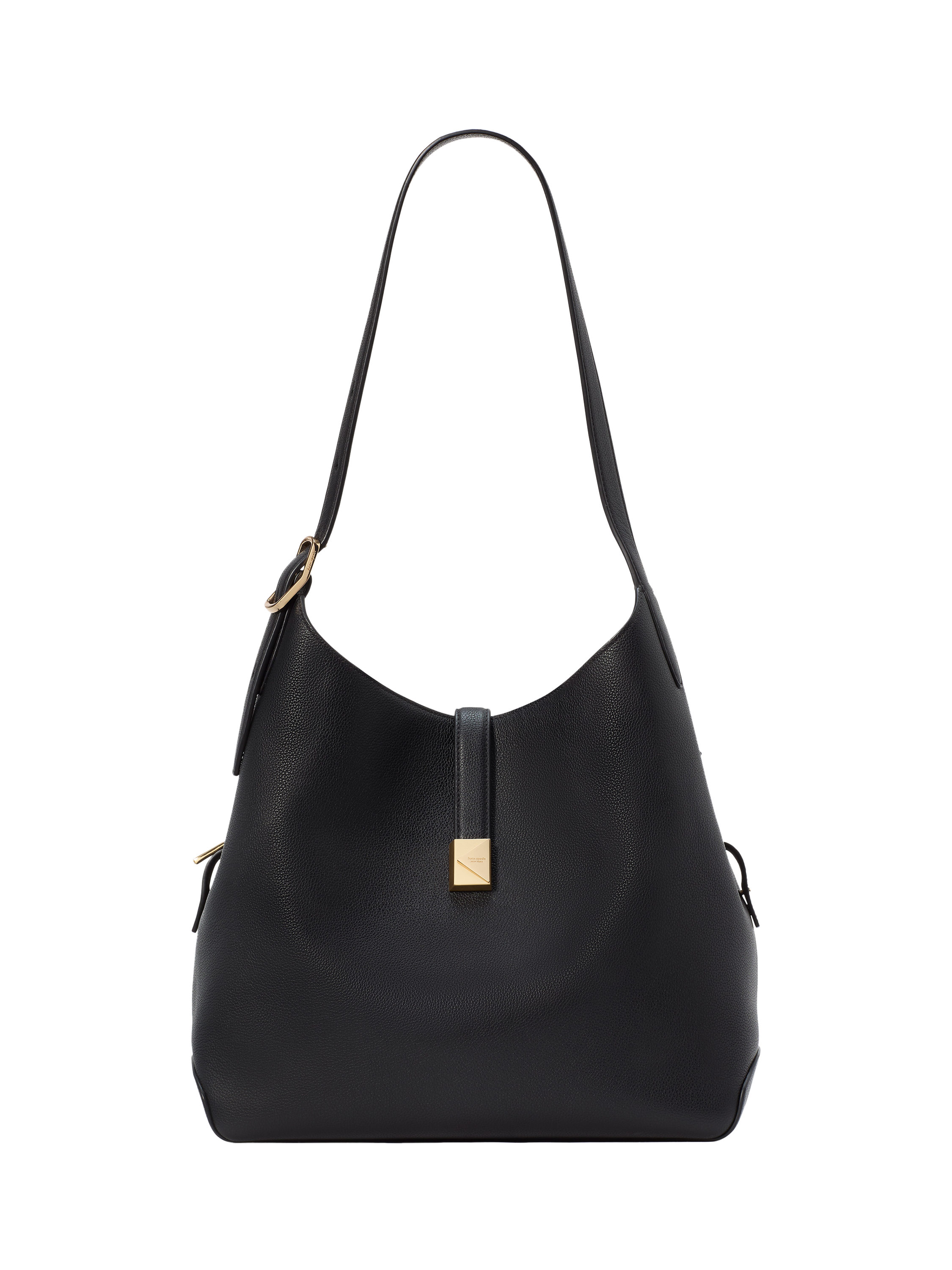 Product image 1 of 5, which shows kate spade new york Deco Large Leather Shoulder Bag, Black