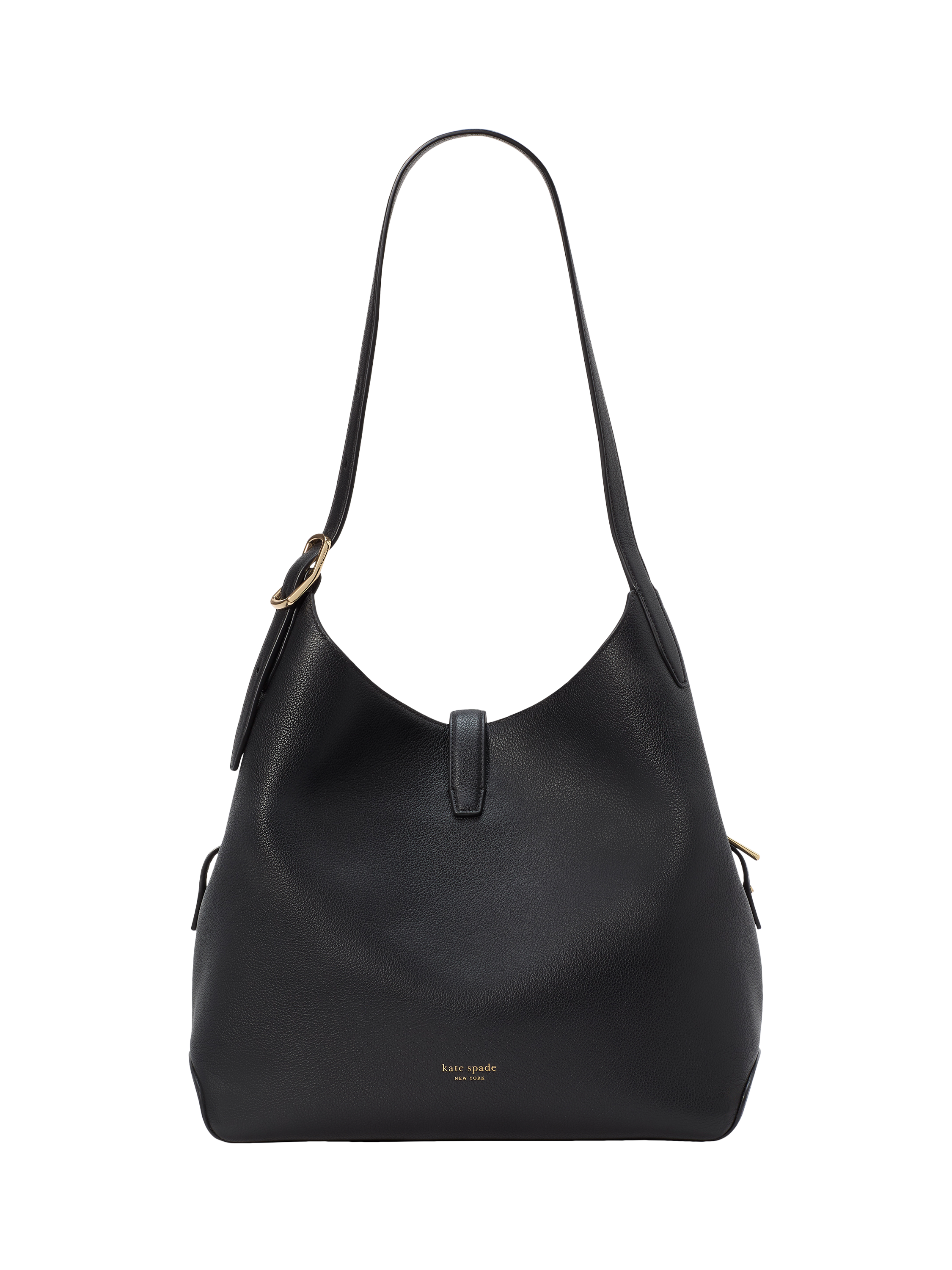Product image 3 of 5, which shows kate spade new york Deco Large Leather Shoulder Bag, Black