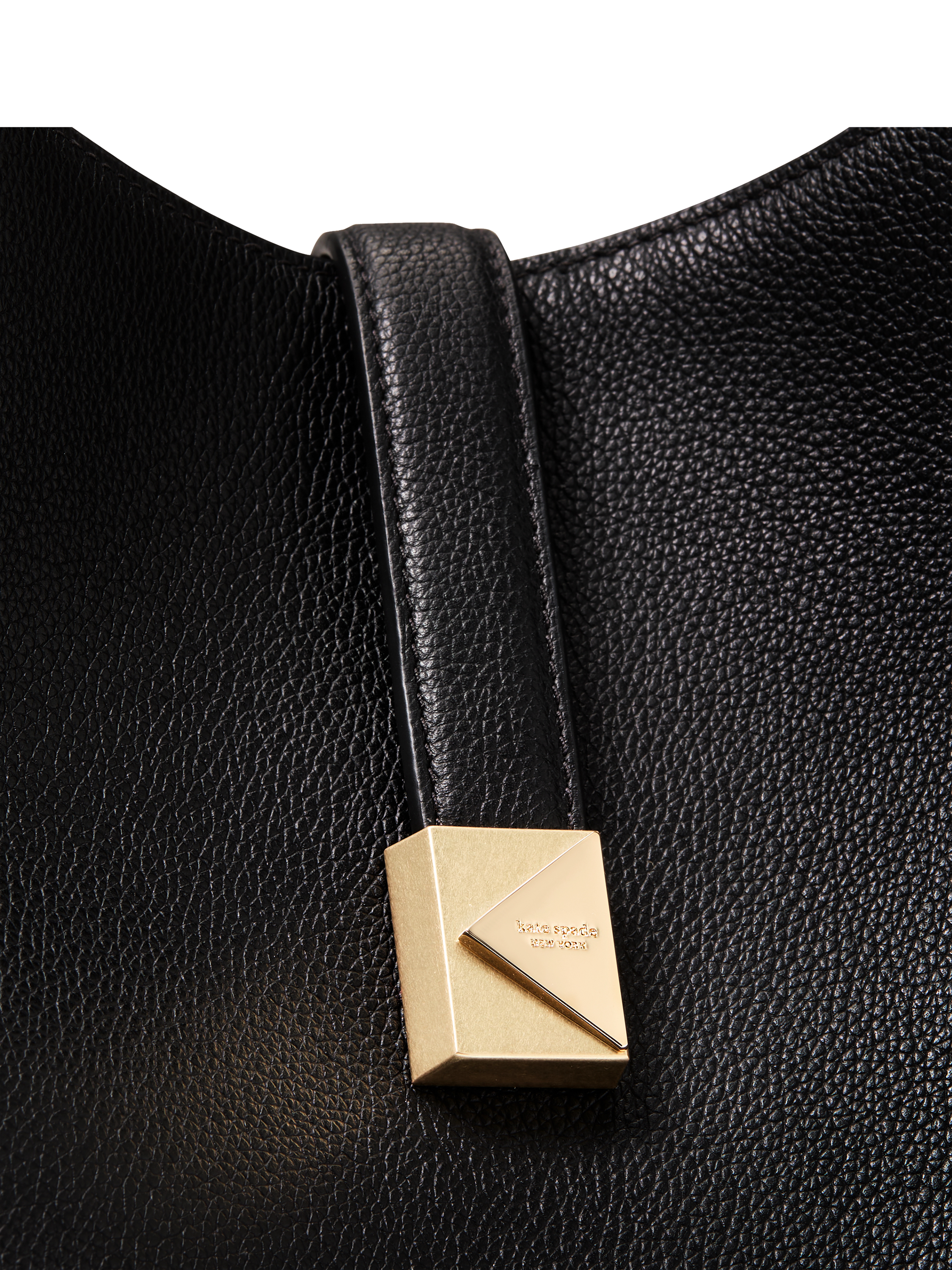 Product image 5 of 5, which shows kate spade new york Deco Large Leather Shoulder Bag, Black