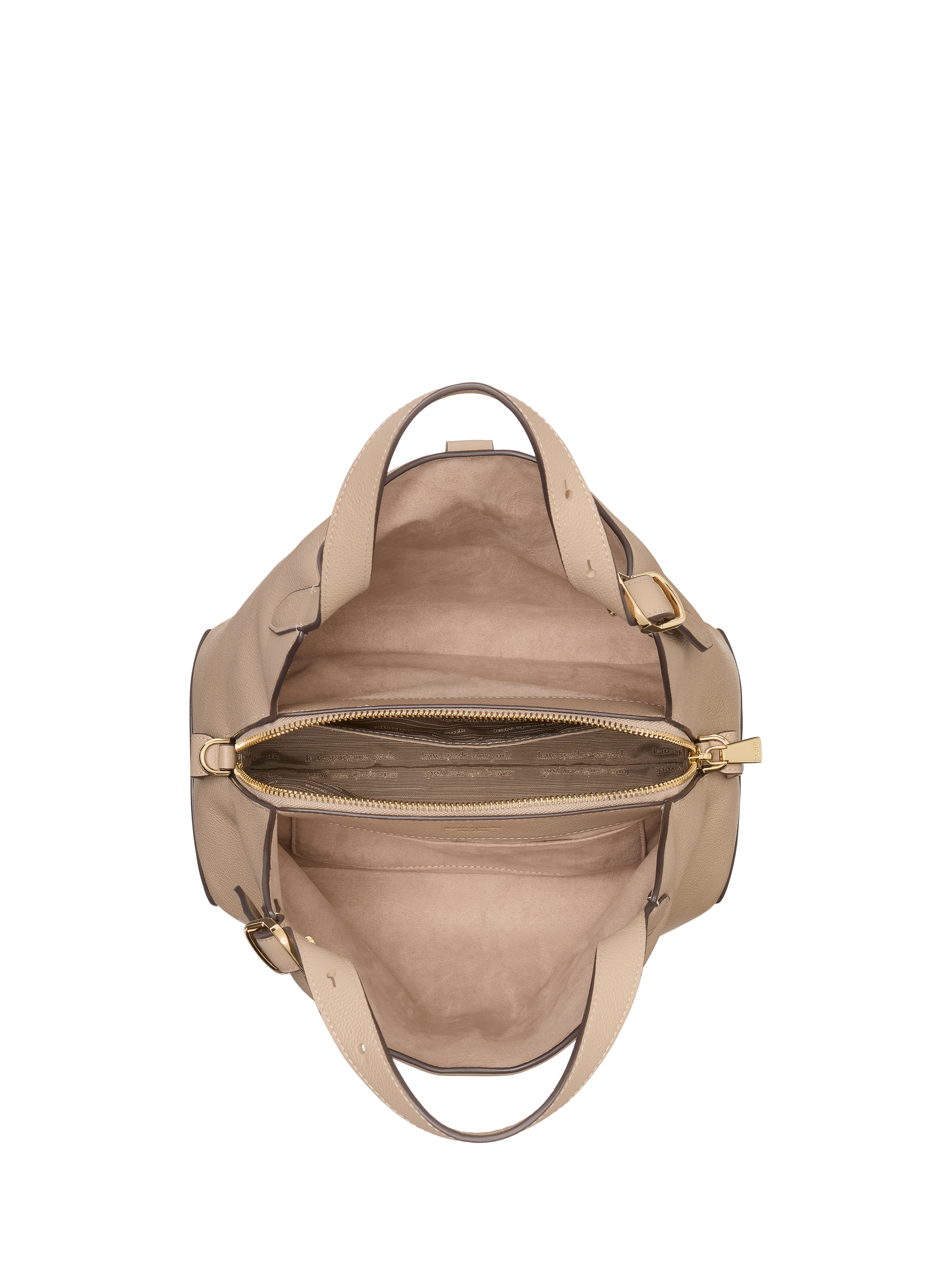 Product image 3 of 6, which shows kate spade new york Deco Leather Medium Crossbody Tote Bag, Timeless Taupe