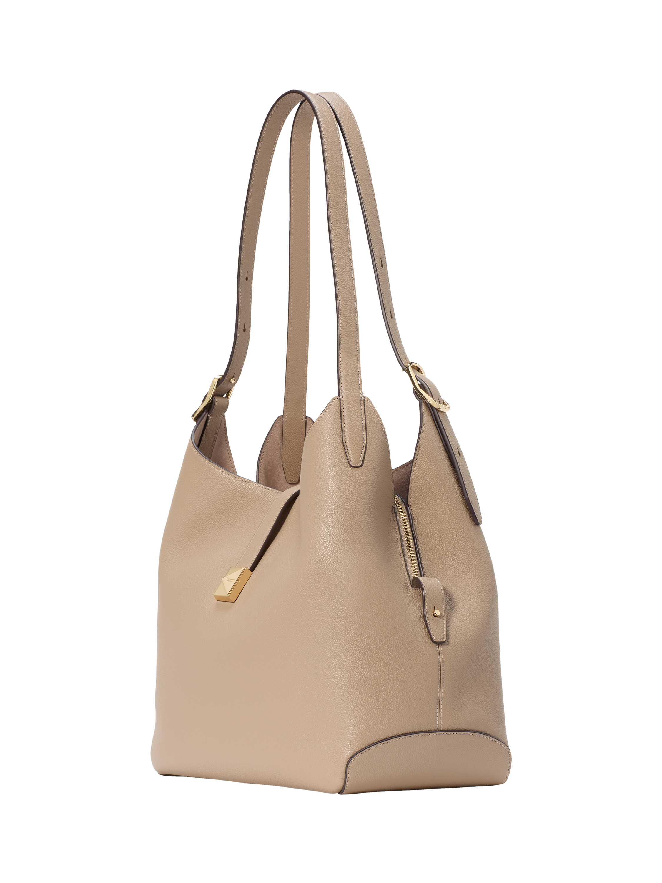 Product image 4 of 6, which shows kate spade new york Deco Leather Medium Crossbody Tote Bag, Timeless Taupe