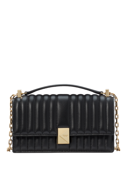 kate spade new york Deco Quilted Leather Cross Body Bag, Black