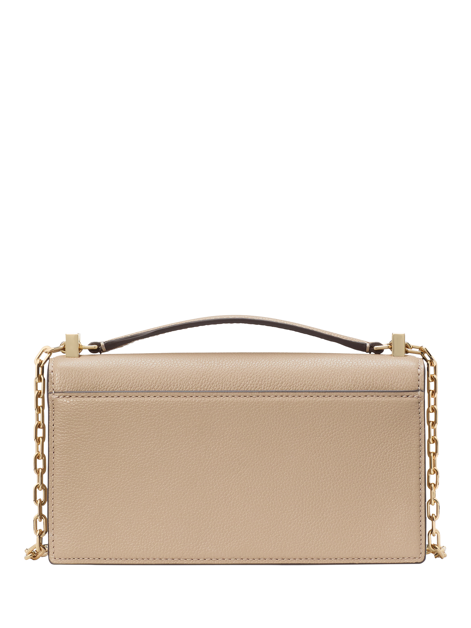 Product image 2 of 4, which shows kate spade new york Deco Leather Mini Flapover Crossbody Bag, Timeless Taupe
