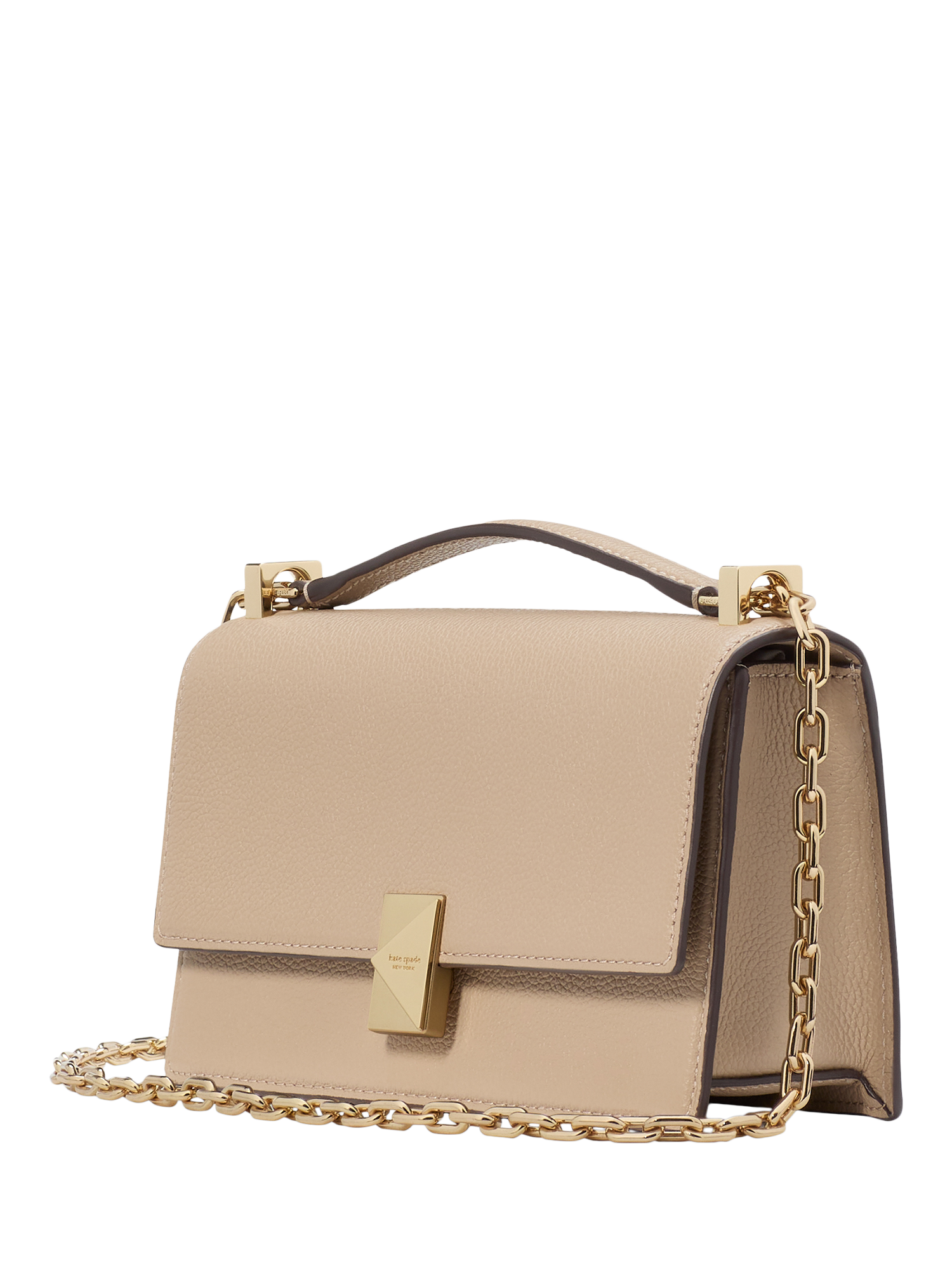 Product image 4 of 4, which shows kate spade new york Deco Leather Mini Flapover Crossbody Bag, Timeless Taupe