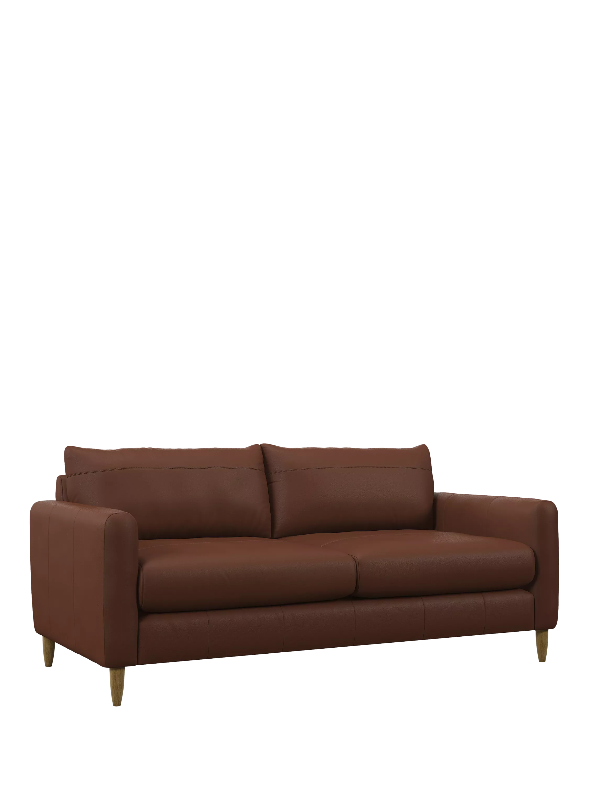 John Lewis Bailey II Large 3 Seater Leather Sofa, Light Leg