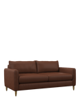 John Lewis Bailey II Large 3 Seater Leather Sofa, Light Leg