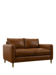 John Lewis Bailey II Small 2 Seater Leather Sofa, Light Leg