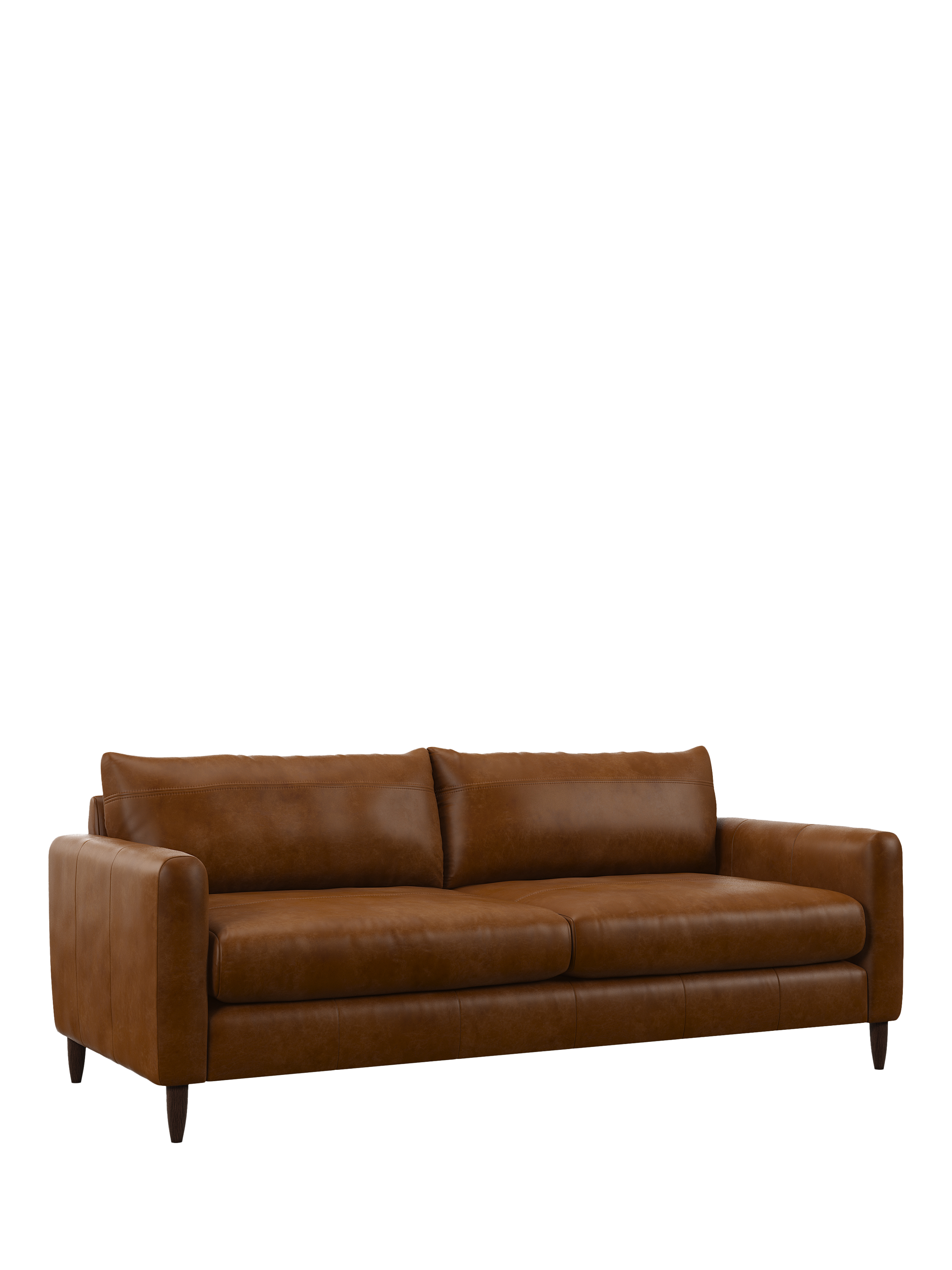 Bailey II Range, John Lewis Bailey II Grand 4 Seater Leather Sofa, Dark Leg, Premium Caramel