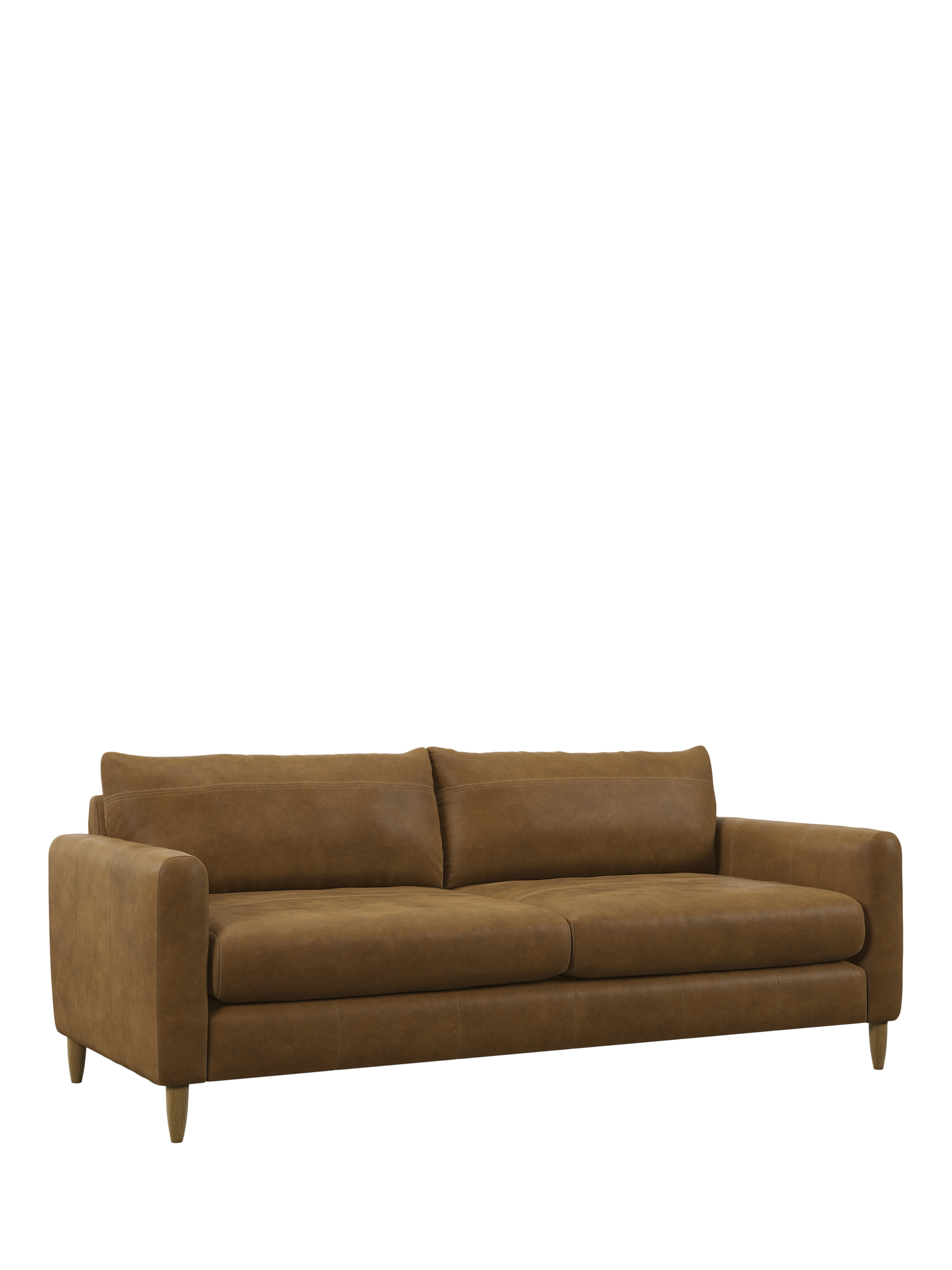 Bailey II Range, John Lewis Bailey II Grand 4 Seater Leather Sofa, Light Leg, Demetra Light Tan