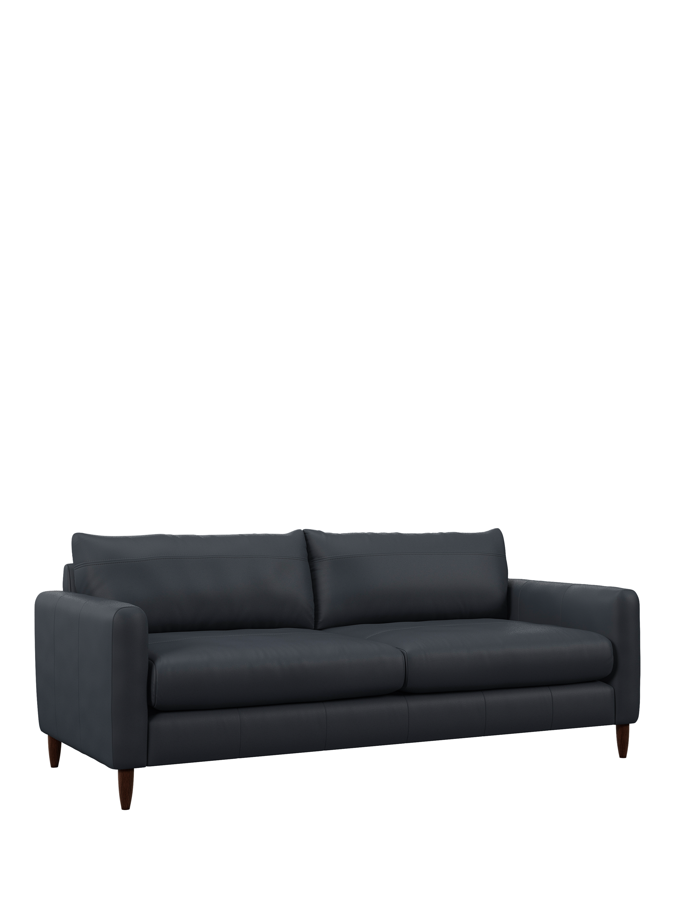 Bailey II Range, John Lewis Bailey II Grand 4 Seater Leather Sofa, Dark Leg, Matt Navy
