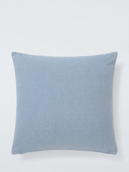 John Lewis Cotton Plain Indoor/Outdoor Cushion, Blue