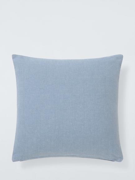 John Lewis Cotton Plain Indoor/Outdoor Cushion - view 2, Blue