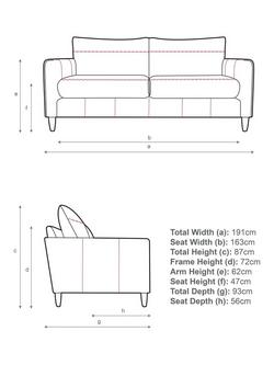 John Lewis Bailey II Large 3 Seater Leather Sofa, Light Leg - view 2, Demetra Grey