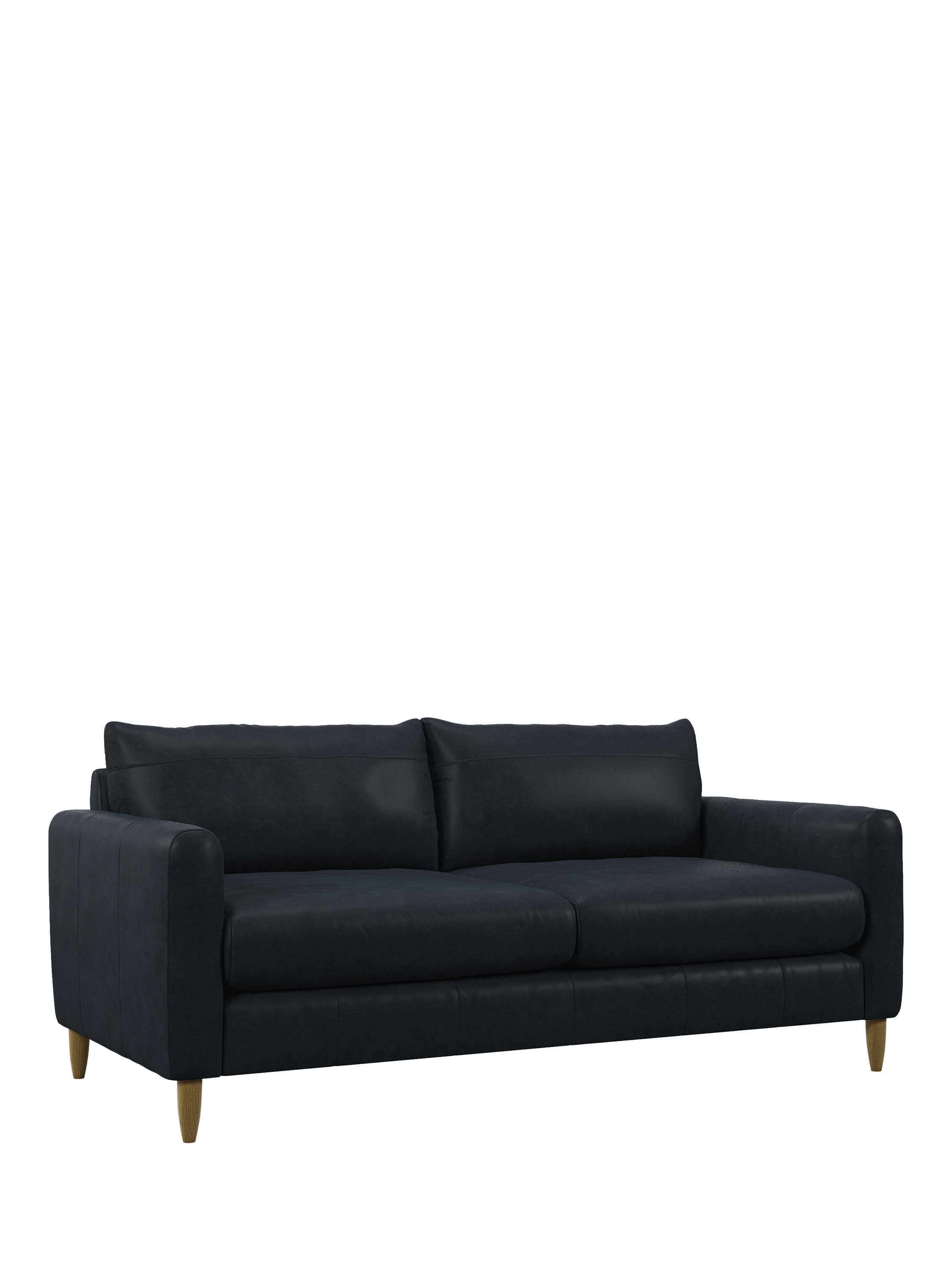 Bailey II Range, John Lewis Bailey II Large 3 Seater Leather Sofa, Light Leg, Vintage Jeans