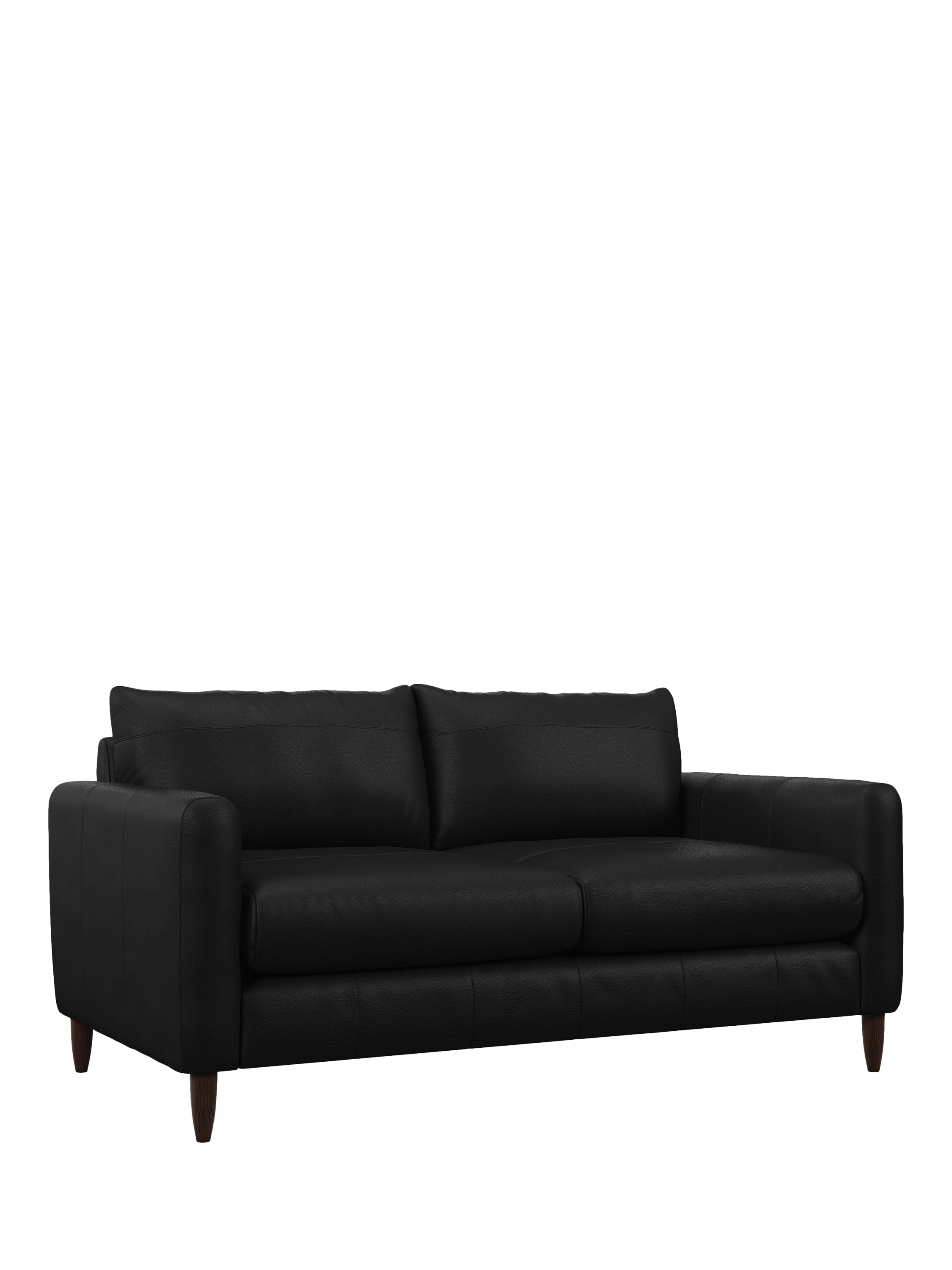 John Lewis Bailey II Medium 2 Seater Leather Sofa, Dark Leg