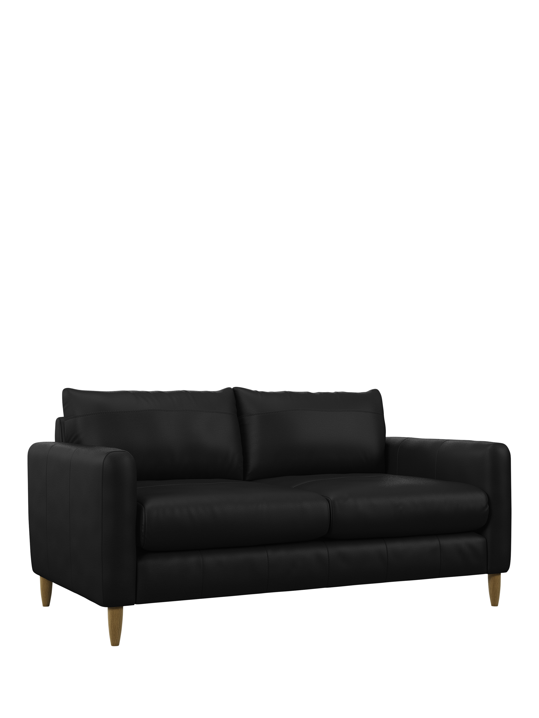 John Lewis Bailey II Medium 2 Seater Leather Sofa, Light Leg