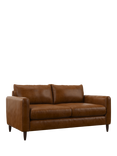 John Lewis Bailey II Medium 2 Seater Leather Sofa, Dark Leg, Premium Caramel