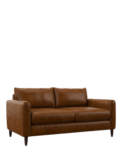 John Lewis Bailey II Medium 2 Seater Leather Sofa, Dark Leg, Premium Caramel