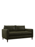 John Lewis Bailey II Medium 2 Seater Leather Sofa, Dark Leg, Demetra Green