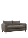 John Lewis Bailey II Medium 2 Seater Leather Sofa, Light Leg, Demetra Grey