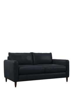John Lewis Bailey II Medium 2 Seater Leather Sofa, Dark Leg, Vintage Jeans
