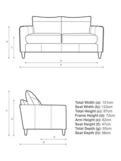 John Lewis Bailey II Small 2 Seater Leather Sofa, Light Leg - view 2, Matt Black