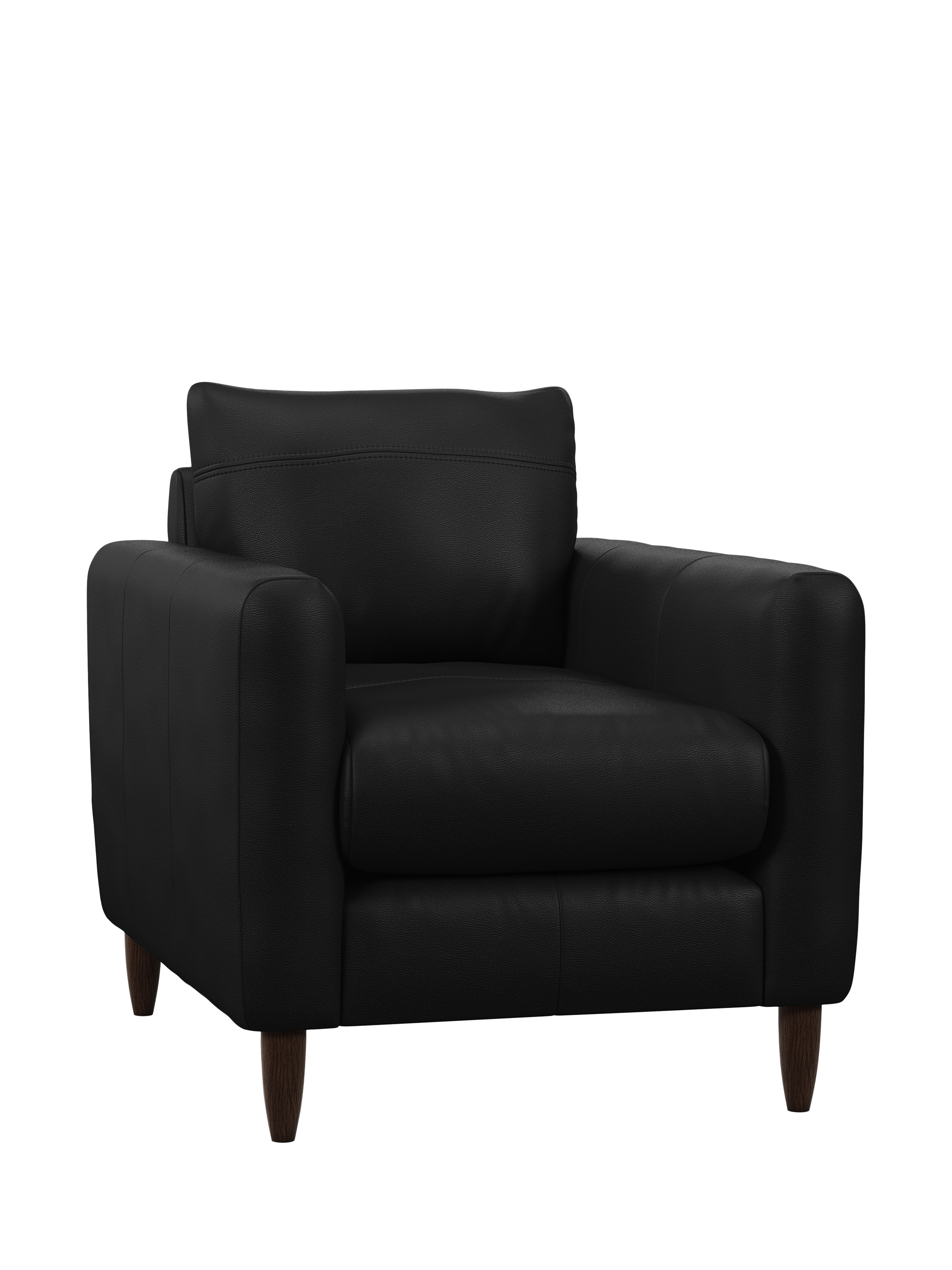 Bailey II Range, John Lewis Bailey II Leather Armchair, Dark Leg, Matt Black