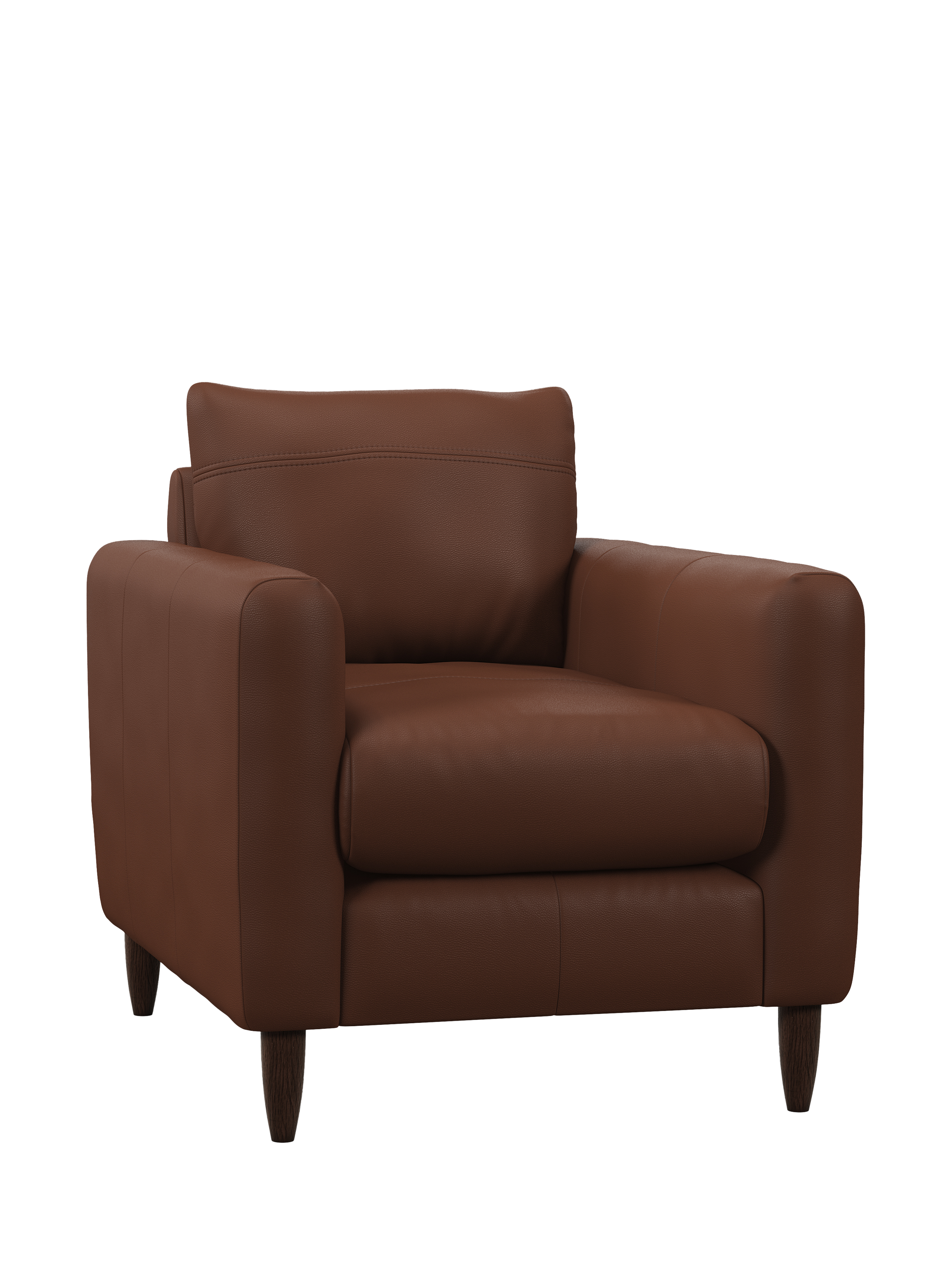 Bailey II Range, John Lewis Bailey II Leather Armchair, Dark Leg, Matt Chestnut