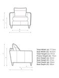 John Lewis Bailey II Leather Armchair, Dark Leg, Demetra Grey