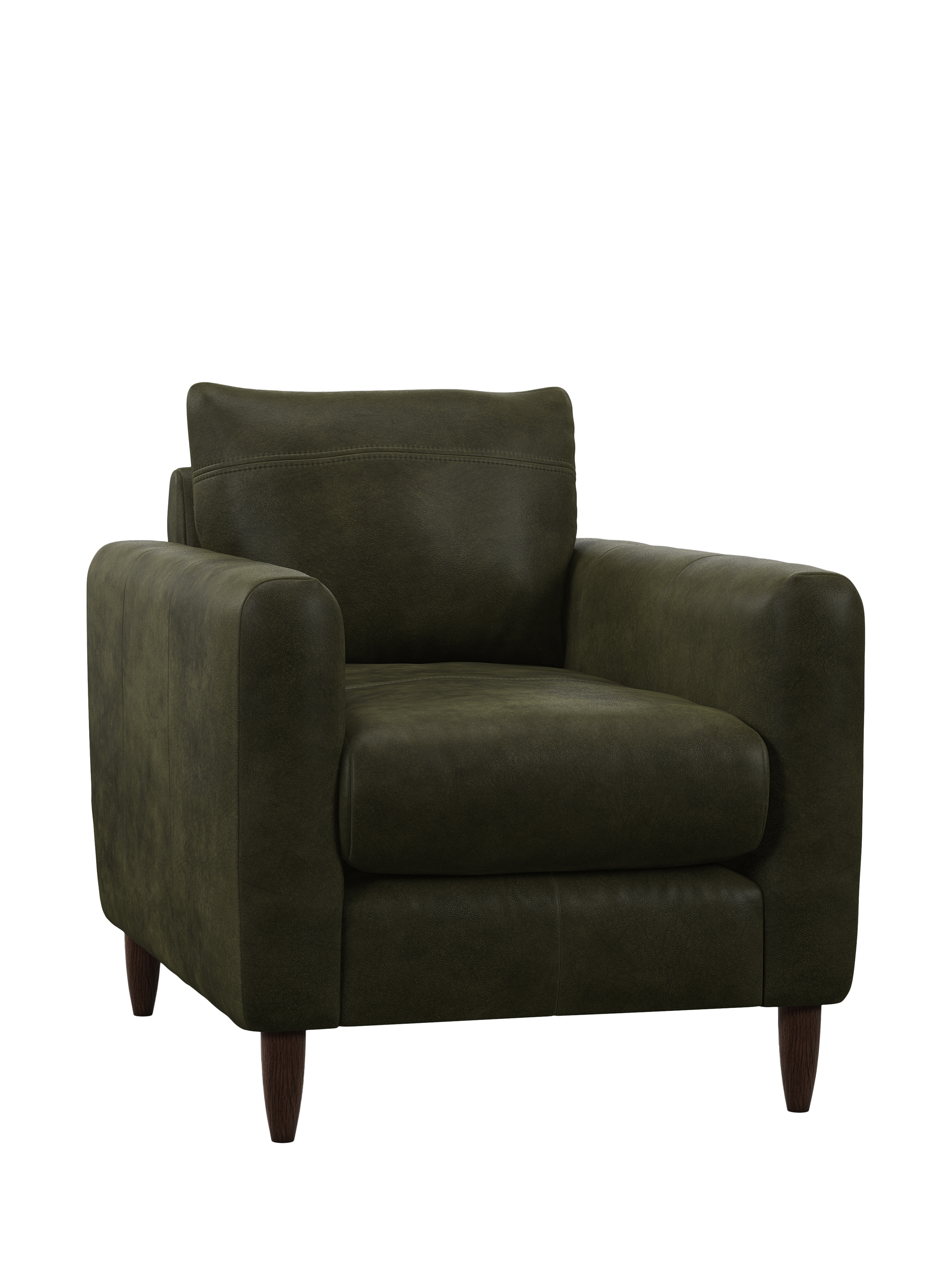 Bailey II Range, John Lewis Bailey II Leather Armchair, Dark Leg, Demetra Green