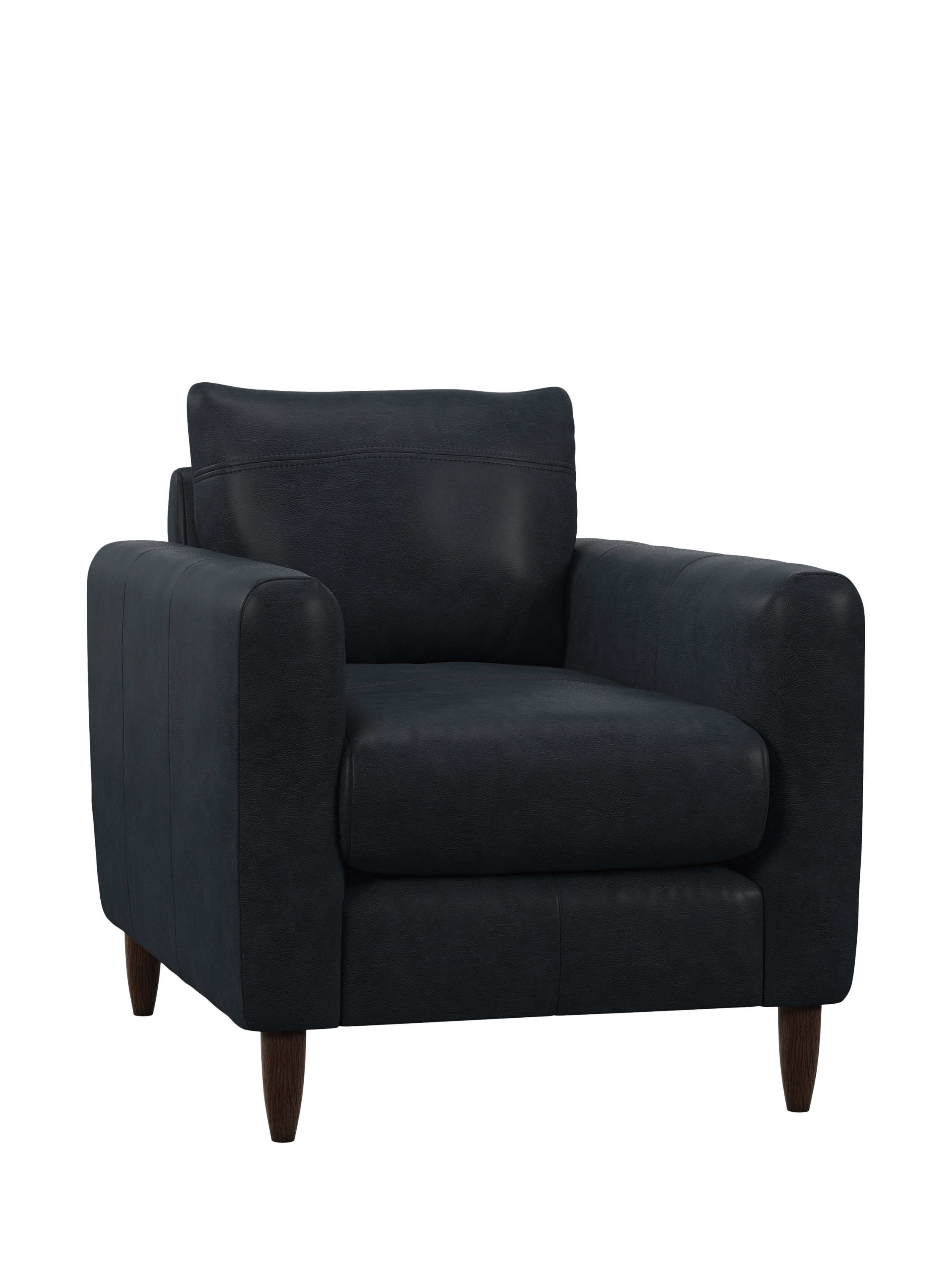 Bailey II Range, John Lewis Bailey II Leather Armchair, Dark Leg, Vintage Jeans