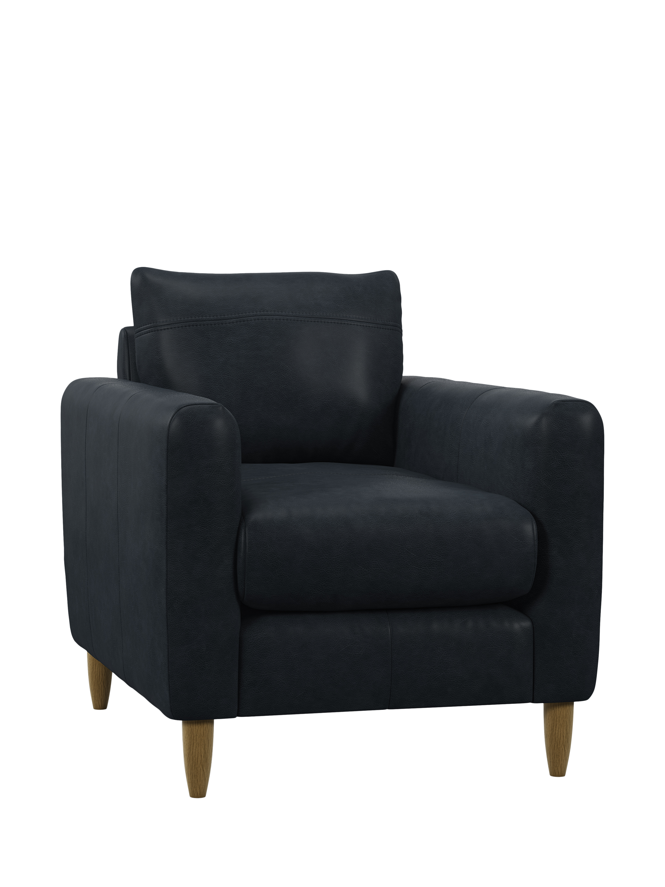 Bailey II Range, John Lewis Bailey II Leather Armchair, Light Leg, Vintage Jeans